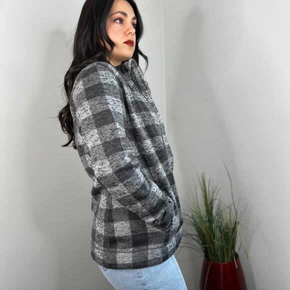 Calvin Klein Gray Plaid Zipper Jacket - Picture 5 of 10